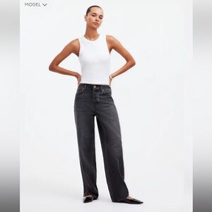 Madewell Tall Low Slung Baggy Jeans in black wash